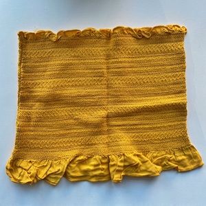 PacSun, yellow tube top with stitch detailing and ruffle